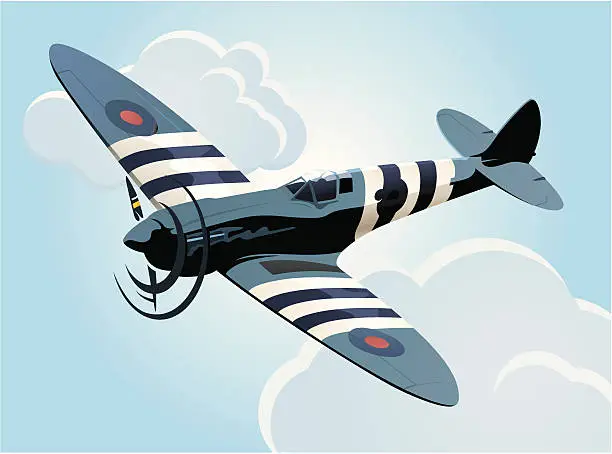 Vector illustration of Spitfire airplane