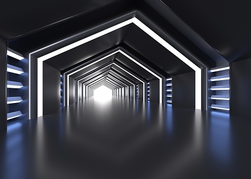 Black 3D rendering glow channel