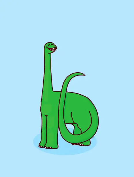 Vector illustration of Happy Dinosaur Cartoon