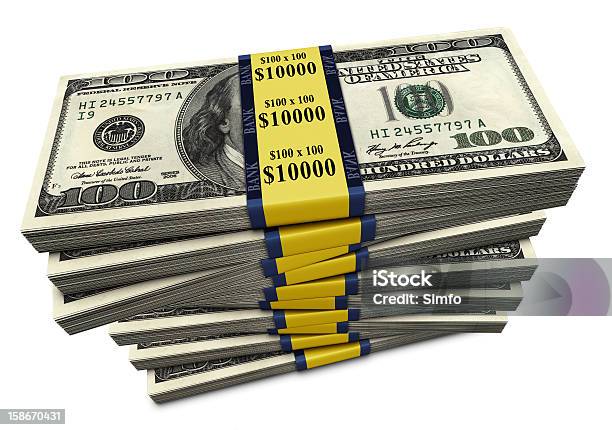 100000 Stock Photo - Download Image Now - American One Hundred Dollar Bill, Number 100, Abundance