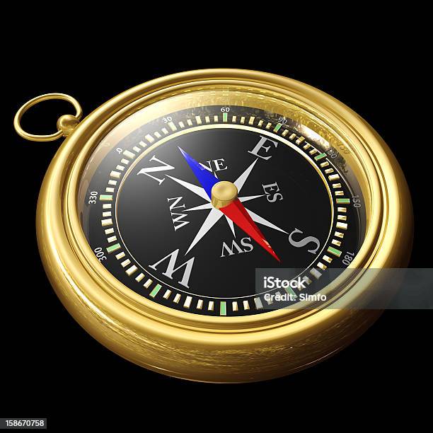 Compass Stock Photo - Download Image Now - Adventure, Black Background, Black Color