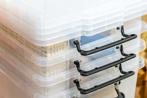 Household plastic storage containers