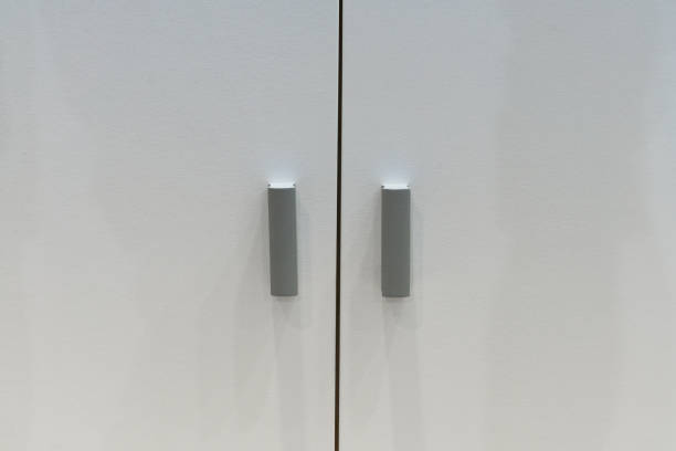 istock Close-up of white wardrobe door 1586715966