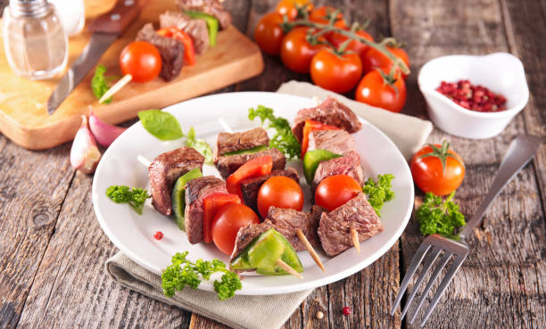 istock grilled beef skewer with cherry tomato and herbs 1586743617
