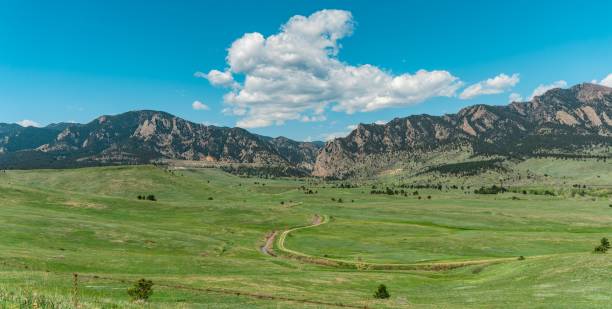 istock Aerial view of the Flatiron Mountains in Boulder, CO. 1586744523