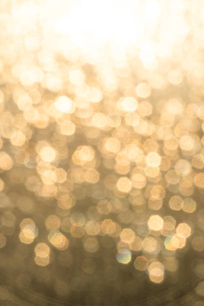 Bokeh from texture glass on sunset golden hour time