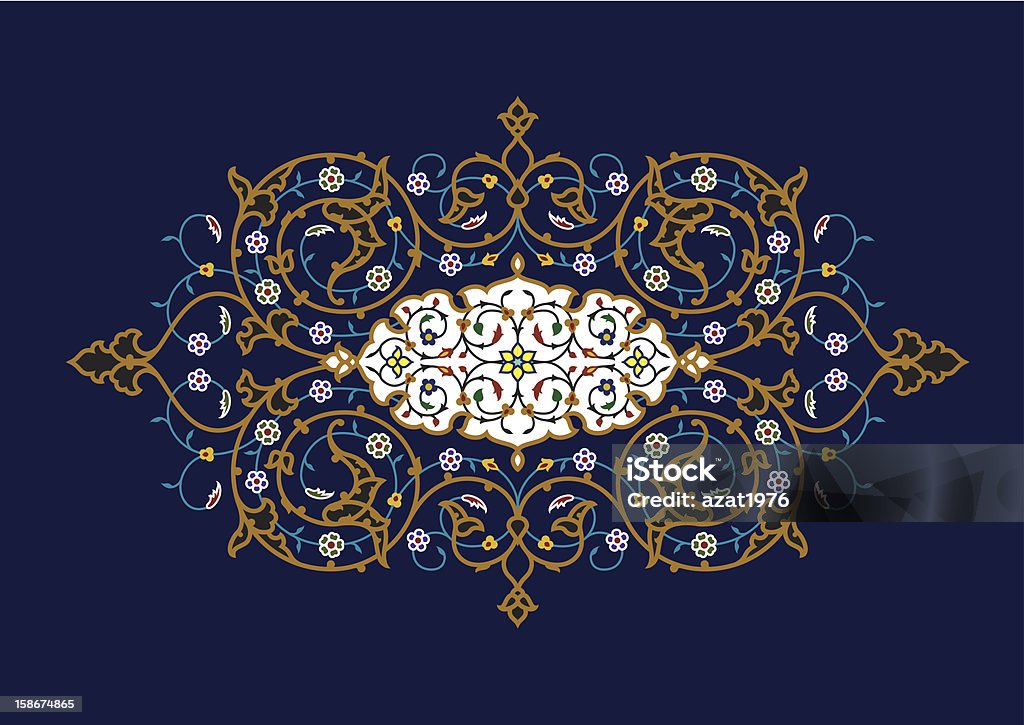 Samarkand Floral Ornament Antique stock vector