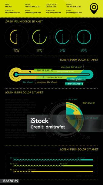 Elementos De Infographics Com Botões E Menus - Arte vetorial de stock e mais imagens de Abstrato - Abstrato, Cifras Financeiras, Classificação