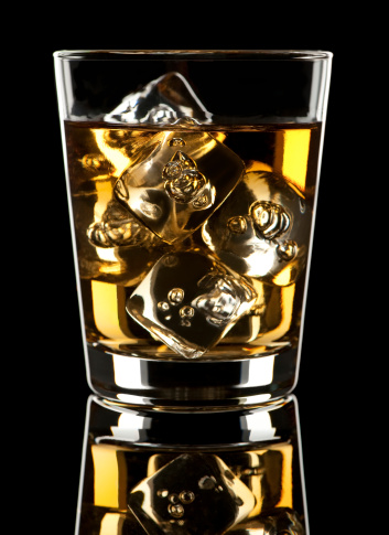 Scotch Whiskey Rocks Cocktail on Black