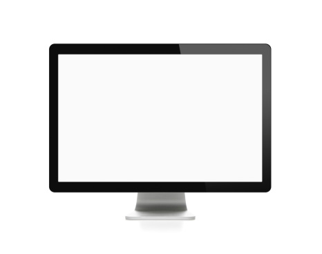 monitor de computadora en blanco con trazado de recorte photo