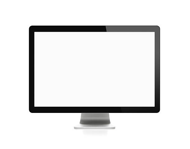 пустой компьютерный монитор с обтравка - withe flat screen computer monitor electronics industry стоковые фото и изображения