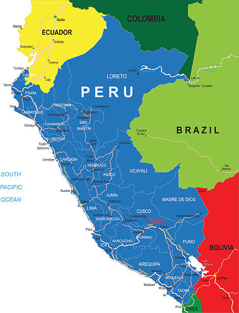 ilustraciones, imágenes clip art, dibujos animados e iconos de stock de mapa de perú - amazonas state