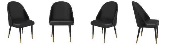 istock set of black modern amrcahir isolated on white background. Furniture collection. Interior design,3d illustration 1586789607