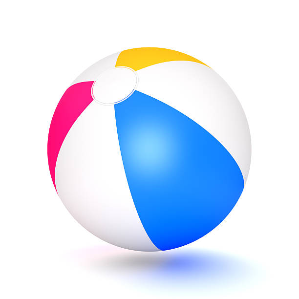 Beach Ball A classic beach ball isolated on white background. Computer generated image with clipping path. inflatable soccer balls stock pictures, royalty-free photos & images