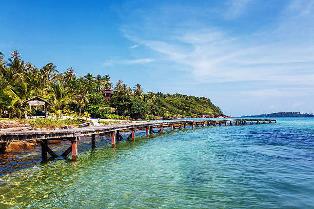 istock Old wooden pier in the sea 158680192