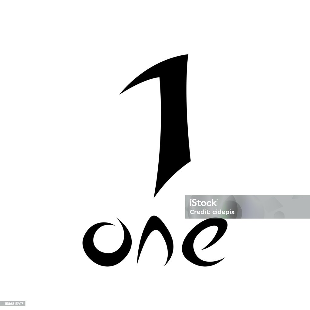 Black Symbol For Number 1 On A White Background Icon 1 Stock