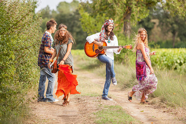 istock Hippie Group Playing Music and Dancing Outside 158682490