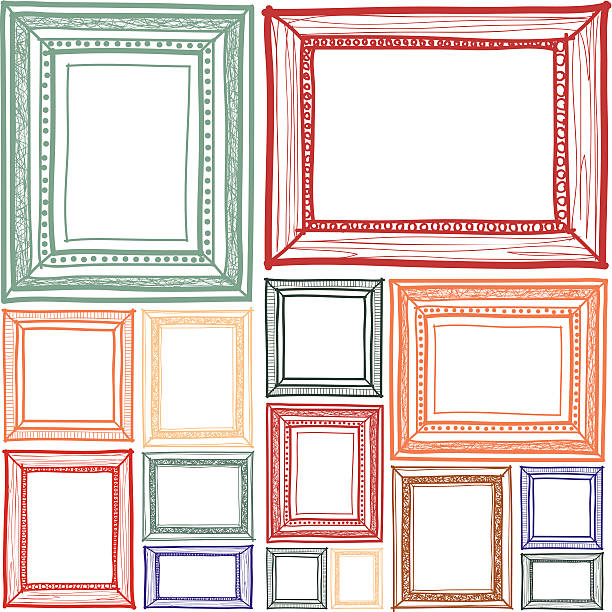 Frame sketchbook Frame sketchbook, classic style for decoration. hanging art on wall stock illustrations