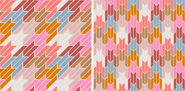 Notched Pattern Colored Seamless A Large Checked Pattern With Notched Corners ...
