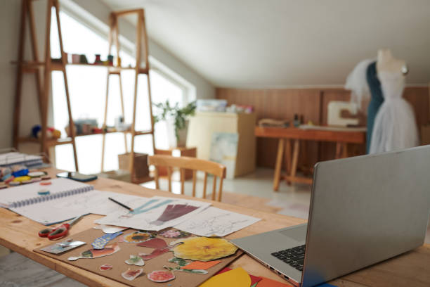 Desk with Cut Pictures