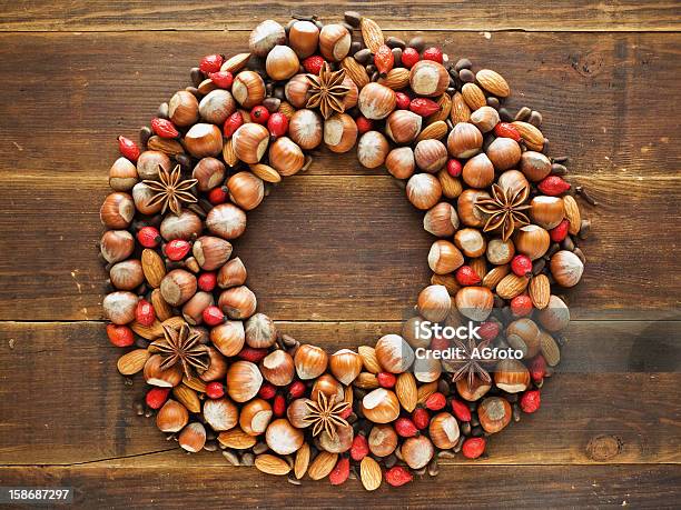 Christmas Wreath Stock Photo - Download Image Now - Almond, Anise, Backgrounds