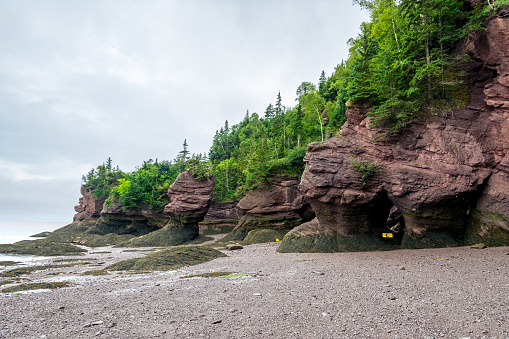 The bay of Fundy, New Brunswick.This bay is famous for having the highest tides in the world, which can reach 20 meters in height