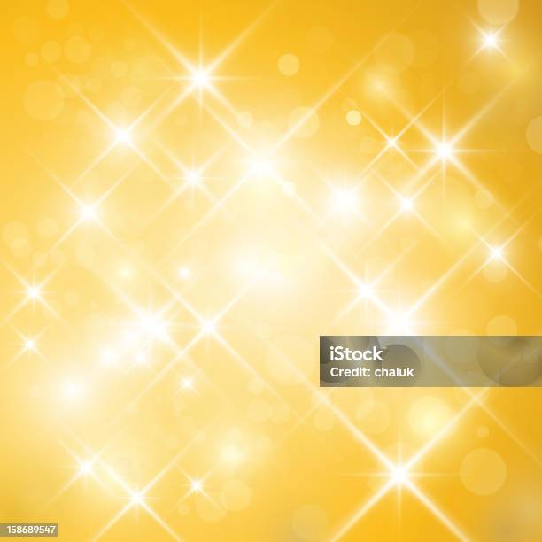 Astratto Sfondo Oro Brilla - Immagini vettoriali stock e altre immagini di A forma di stella - A forma di stella, Astratto, Bling bling