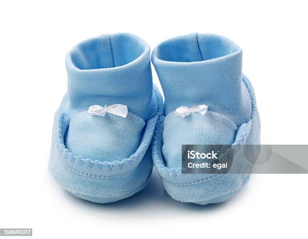 Blue Baby Booties Stock Photo - Download Image Now - Baby Booties, Baby Clothing, Blue