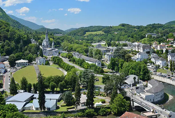 Lourdes is a major place of Roman Catholic pilgrimage and of miraculous healings. It is a small market town lying in the foothills of the Pyrenees.