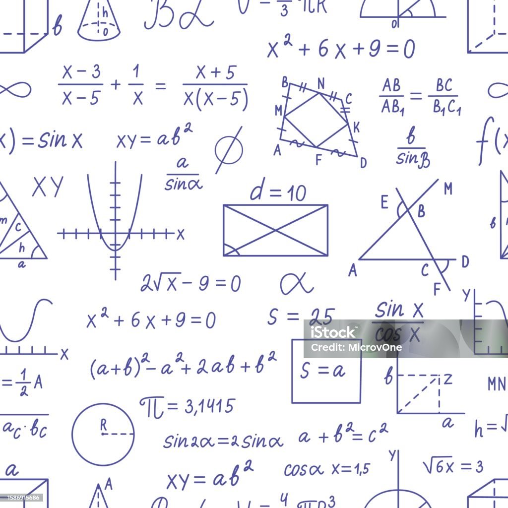 Math Seamless Pattern Mathematics Solutions Physics Formulas Numbers ...
