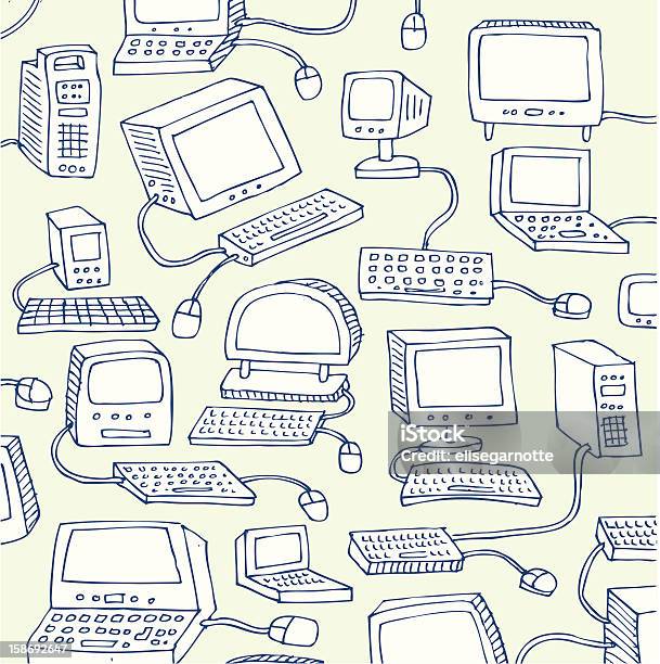 Doodle Computer Design Computer Doodles Stock Illustration - Download Image Now - Backgrounds ...