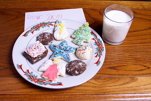 istock Christmas Cookies Milk and Note for Santa 158692966