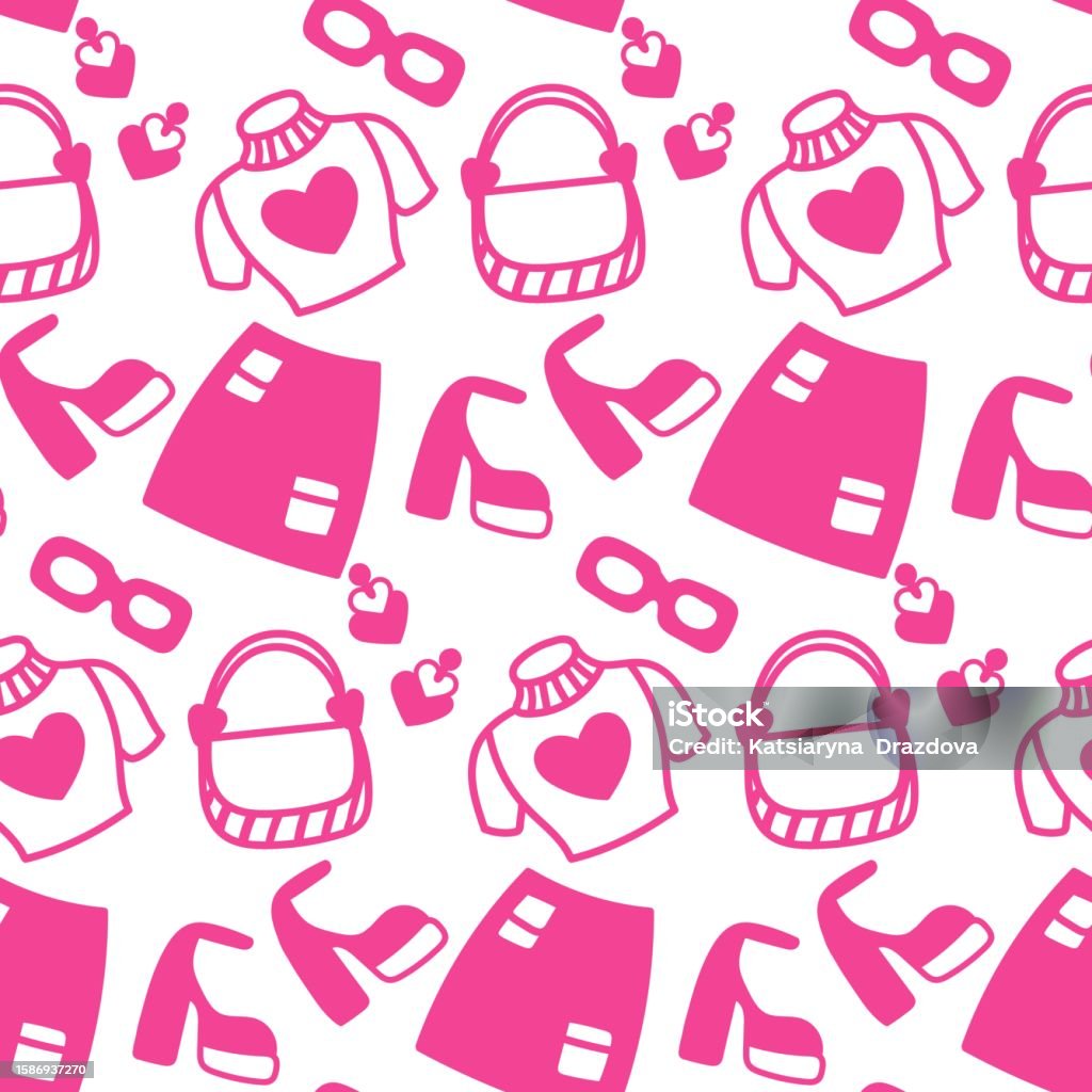 Pink Theme Pattern Pink Seamless Pattern Vector Artwork Featuring A Delightful Pinkthemed ...
