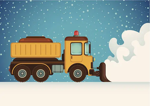 Vector illustration of Snow plow truck