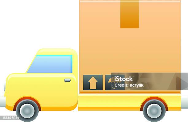 Camião De Vector - Arte vetorial de stock e mais imagens de Amarelo - Amarelo, Caixa, Camião