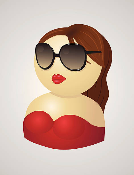 Lady com óculos de sol ícone - ilustração de arte vetorial