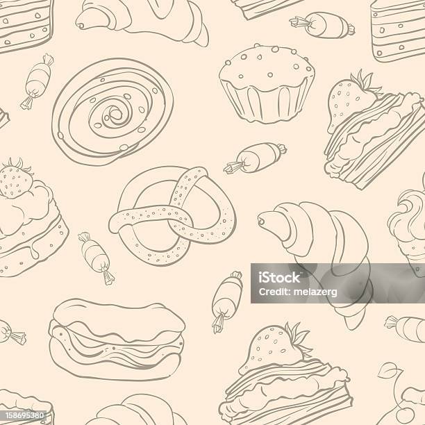 Different Desserts 2 Stock Illustration - Download Image Now - Affectionate, Backgrounds, Baked Pastry Item