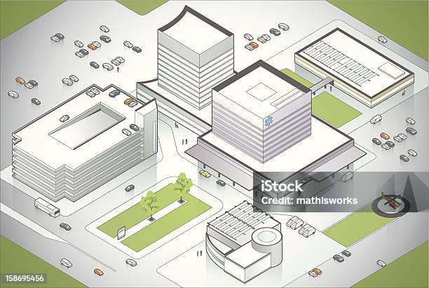 Hospital Campus Illustration Stock Illustration - Download Image Now - Hospital, Campus, Map