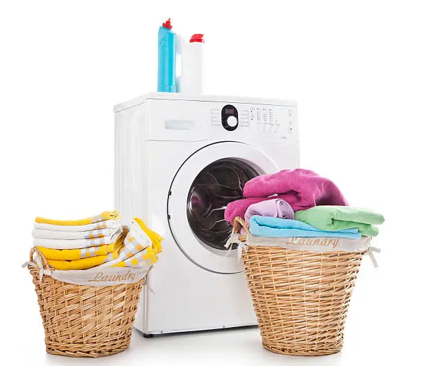 Photo of Laundry basket and washing machine