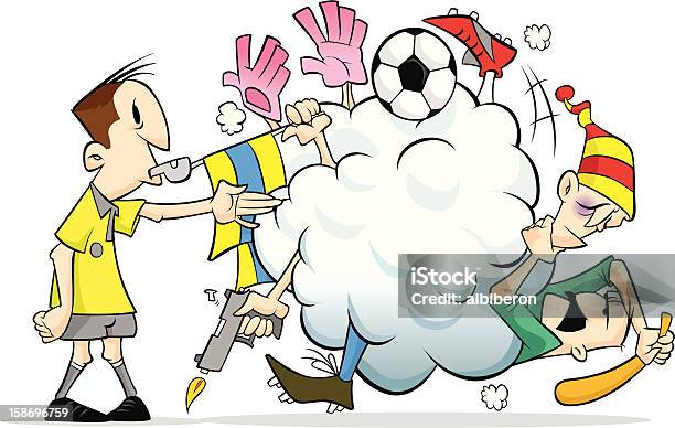 Fight In The Soccer Football Pitch Stock Illustration - Download Image Now - Hooligan, Soccer, Soccer Ball