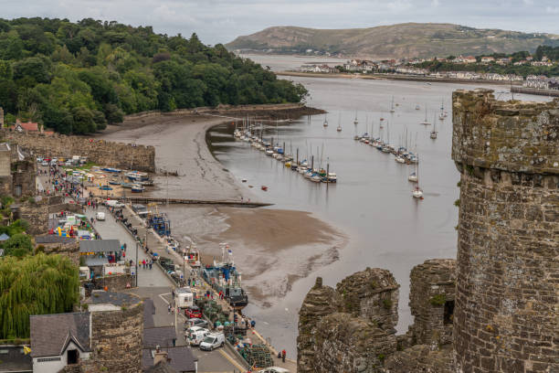 Conwy castle Conwy Wales United Kingdom july 29th 2023 Conwy castle with views over Conwy conwy castle stock pictures, royalty-free photos & images