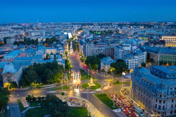 istock Bucharest city at night. Romania 1587003387