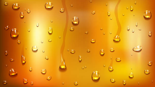 Drops on beer bottle realistic vector Drops on beer bottle realistic. Alcoholic drink and beverage. Hop product, craft brewery. Fresh and cold product. Texture and wallpaper. Vector illustration isolated on light background beer brands stock illustrations