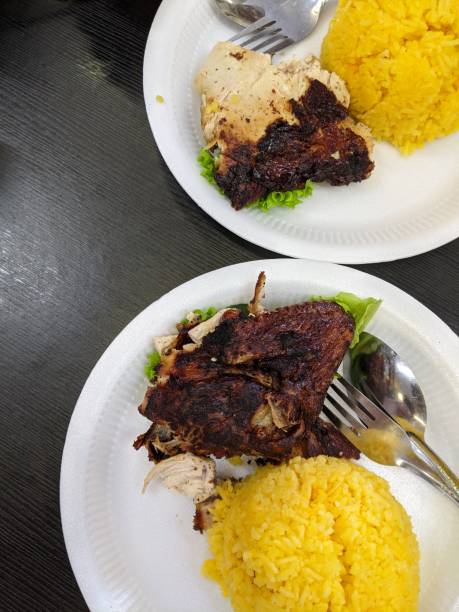 top view of chicken rice