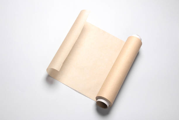 cooking paper roll on gray background