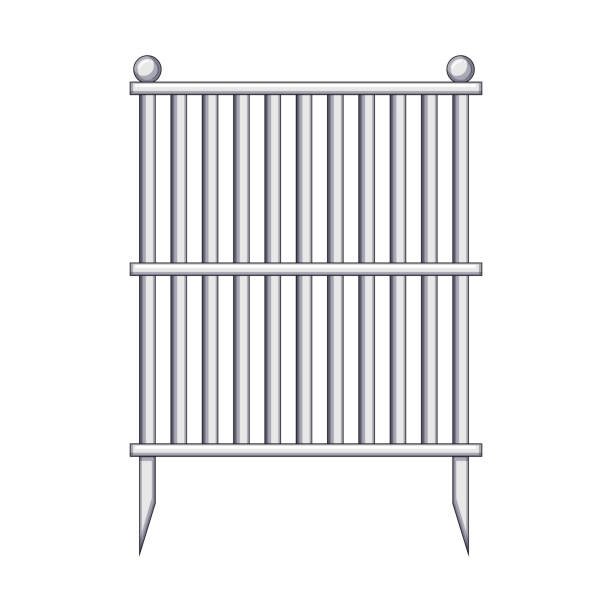 istock wooden white fence cartoon vector illustration 1587057268