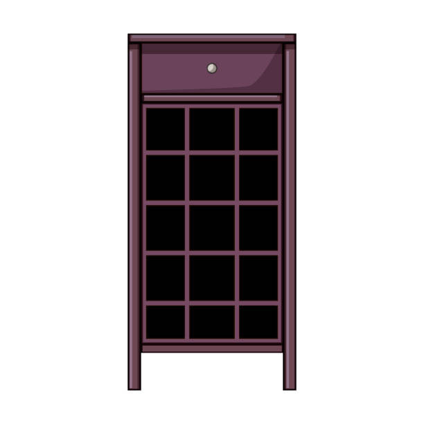 półka na wino szafka rysunek rysunek ilustracja wektorowa - wine cellar wine rack rack stock illustrations