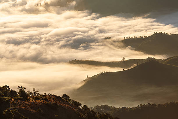 istock Sunrise over foggy mountains 158706281