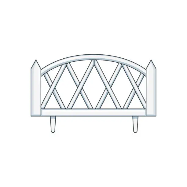 Vector illustration of plank white fence cartoon vector illustration