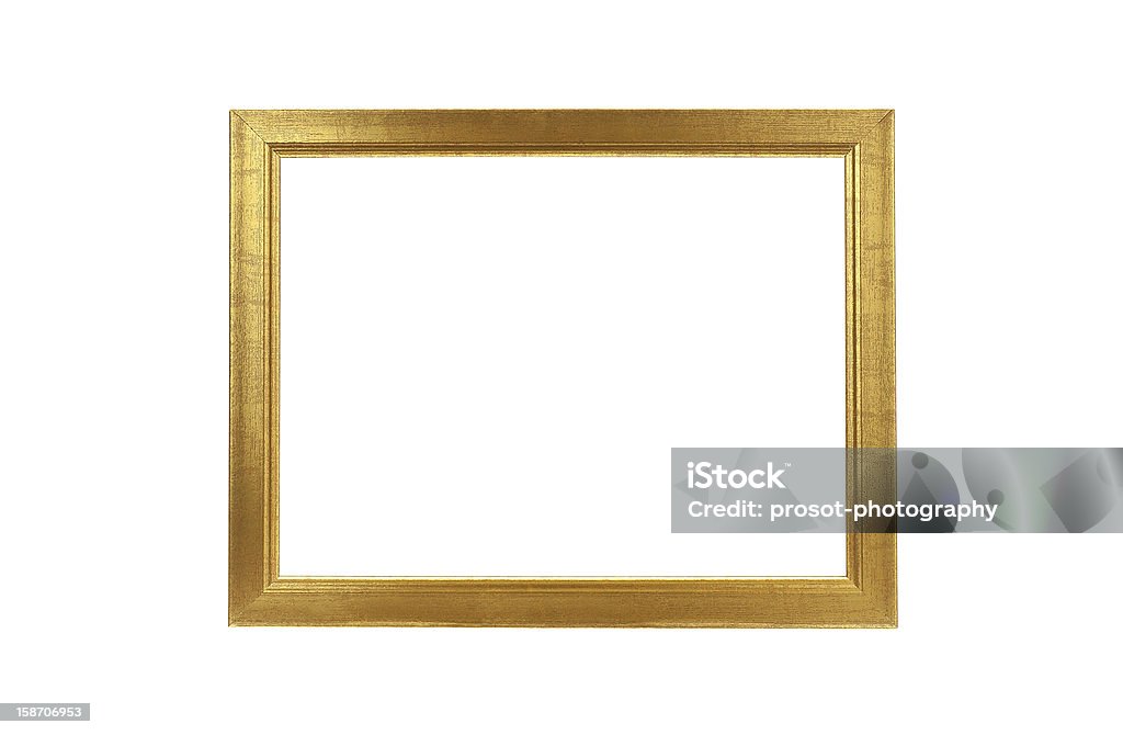 Montatura in oro isolato su sfondo bianco con percorso clip - Foto stock royalty-free di Antico - Vecchio stile